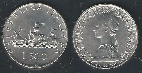 1958 italia lire 500 caravelle - 1958,