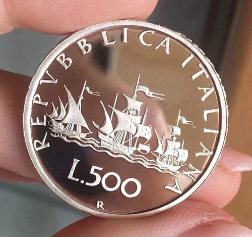 Caravelle 500 lire 1989 proof - caravelle,