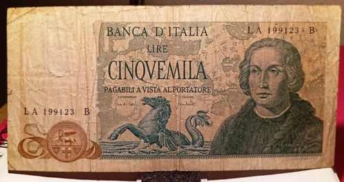 5000 lire colombo tipo - lire, 2°