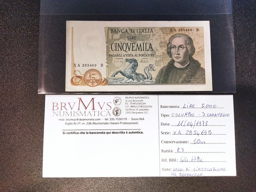Lire 5 000 colombo - r., "colombo